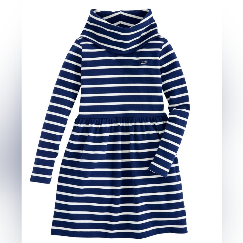 Funnel Neck Stripe Knit Dress Vineyard Vines Size 3T